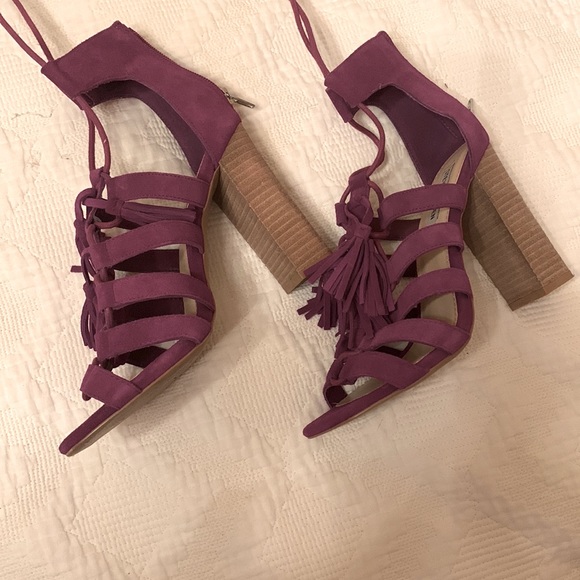 COPY - Purple Tie Up Steve Madden Heels - Picture 3 of 3